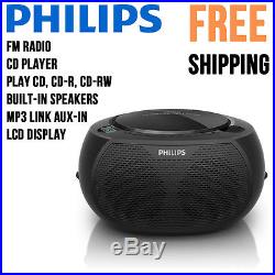 Philips Portable CD Player Boombox FM Radio Soundmachine Aux In For MP3 Link