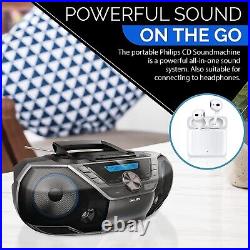 Philips Portable Cassette CD Player Boombox Bluetooth. Radio/USB / MP3/ AUX