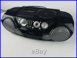 Phillips AZ2045 Boombox Ghetto Blaster Black Stereo CD Cassette Player Recorder