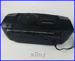Phillips AZ2045 Boombox Ghetto Blaster Black Stereo CD Cassette Player Recorder