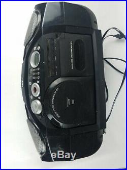 Phillips AZ2045 Boombox Ghetto Blaster Black Stereo CD Cassette Player Recorder
