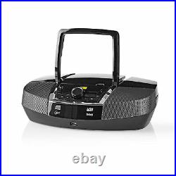 Portable 12W MP3 CD Player Boombox Stereo Bluetooth AUX FM Radio USB Port Black