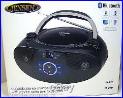 Portable Bluetooth Boombox Speaker Stereo CD Player AM FM Radio Line Input AC DC