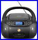 Portable Boombox with CD Cassette Player Combo, FM Radio, Rechargeable CD/Tape