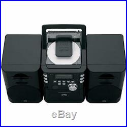 Portable CD Audio Player Music System with Cassette and FM Stereo Radio Black