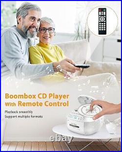 Portable CD Boombox Combo with Cassette, Bluetooth & Remote Control Gift Ready