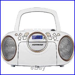 Portable CD Boombox Stereo Sound System with Top-Loading MP3 CD/Cassette Player