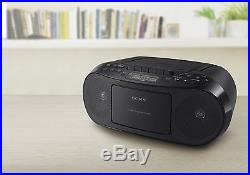Portable CD Cassette Player AM/FM Radio Sony LCD Music Audio Sound Playback Home