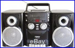 Portable CD Player AM/FM Stereo Radio Cassette Recorder Twin Detachable Speakers