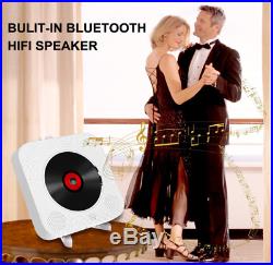 Portable CD Player Bluetooth Music Wall Mount Boombox Audio Remote Control White