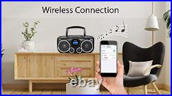 Portable CD Player Bluetooth Stereo Sound System Digital AM FM Radio, MP3 CD