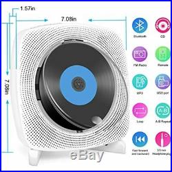 Portable CD Player Bluetooth, Wall Mountable Dust Cover Home Audio Boombox FM No