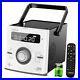 Portable CD Player Boombox 20W for Outside, Built-in Rechargeable White+black