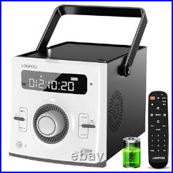 Portable CD Player Boombox 20W for Outside, Built-in Rechargeable White+black