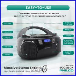 Portable CD Player Boombox Bluetooth with Cassette Player All in one Powerful Portable CD Player Boombox Bluetooth with Cassette Player All in one Powerful