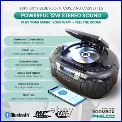 Portable CD Player Boombox Bluetooth with Cassette Player All in one Powerful Portable CD Player Boombox Bluetooth with Cassette Player All in one Powerful