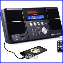 Portable CD Player Boombox FM Radio Clock USB SD Aux Line-in Home Stereo Remote