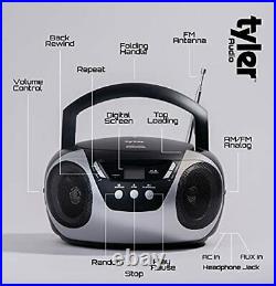 Portable CD Player Boombox Radio AM/FM Top Loading AC & Battery Compatible