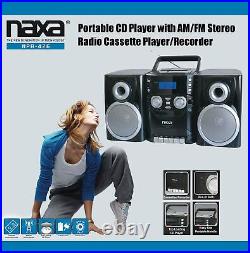 Portable CD Player Boombox with AM/FM Stereo Radio Cassette Player/Recorder