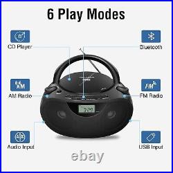 Portable CD Player Boombox with Bluetooth & AM/FM Radio Perfect for Outdoors