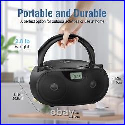 Portable CD Player Boombox with Bluetooth & AM/FM Radio Perfect for Outdoors