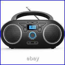 Portable CD Player Boombox with Bluetooth & FM Radio, USB MP3