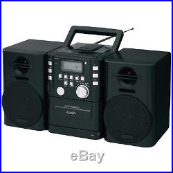 Portable CD Player Music System Cassette AM FM Tuner Stereo Radio Boombox Black
