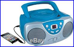 Portable CD Player W AM/FM Radio, Boombox (Blue) Music Work Audio HOme Office