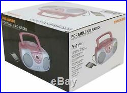 Portable CD Player with AM/FM Radio Boombox Skip/Search Function LED Display New