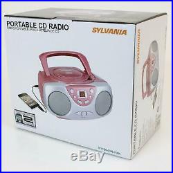 Portable CD Player with AM/FM Radio Boombox Skip/Search Function LED Display New