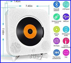 Portable CD Player with Bluetooth, Wall Mountable Built-in HiFi Speakers, Home Au