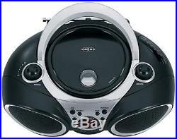 Portable CD Stereo Boombox Player Radio Sport Silver Aux Input Limited Edition