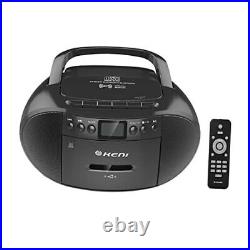 Portable CD and Cassette Player Boombox Combo, Casette Tape Recorder with