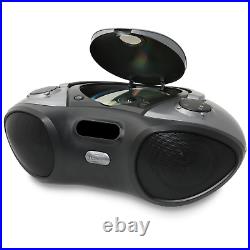 Portable FM Radio Digital Bluetooth CD Player Boombox Aux-In LCD Display Black