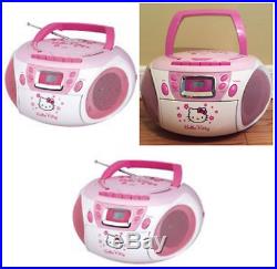 Portable Hello Kitty Stereo CD Cassette Player/Recorder AM/FM Radio LED Display