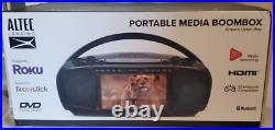 Portable Media BoomBox/FiretvStick/HDMI/Roku/CD-DVD Stream-Listen-Play