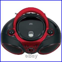 Portable Sport Stereo CD Player CD 490 AM/FM Radio and Aux Line-In Red/Black