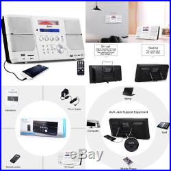 Portable Stereo Boombox Wall Mount CD Player Home FM Alarm Clock Desktop Kitchen