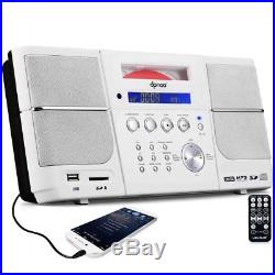 Portable Stereo Boombox Wall Mount CD Player Home FM Alarm Clock Desktop Kitchen