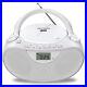 Portable Stereo CD Player Boombox with AM/FM Radio, Bluetooth, USB, AUX White