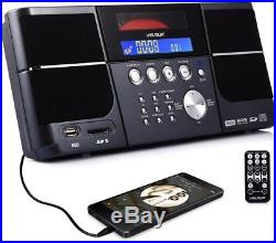 Portable Stereo CD Player VELOUR Boombox With FM Radio Clock USB SD And Aux For
