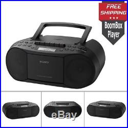 Portable Stereo CD Player With FM AM Radio Boombox Recording Cassette Tape Black