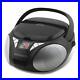 Portable Stereo CD RW Music Player with AM FM Radio Black Boombox