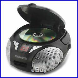 Portable Stereo CD RW Music Player with AM FM Radio Black Boombox