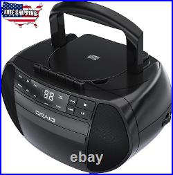 Portable Top Loading CD Boombox with AM/FM Stereo Radio Cassette Player 6 Key US