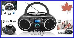 Portable Versatile CD Player Boombox FM Stereo Radio Bluetooth Wireless