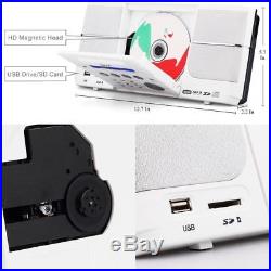 Portable White CD Player Boombox Compact Stereo with FM Radio Clock Alarm