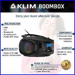 Portable Wireless MP3 Audio CD Boombox Stereo Player Bluetooth USB AUX FM