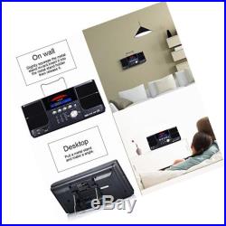 Portable stereo cd player boombox with fm radio clock usb sd and aux line-in