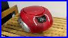 Proscan Elite Portable CD Boombox With Am Fm Radio Red